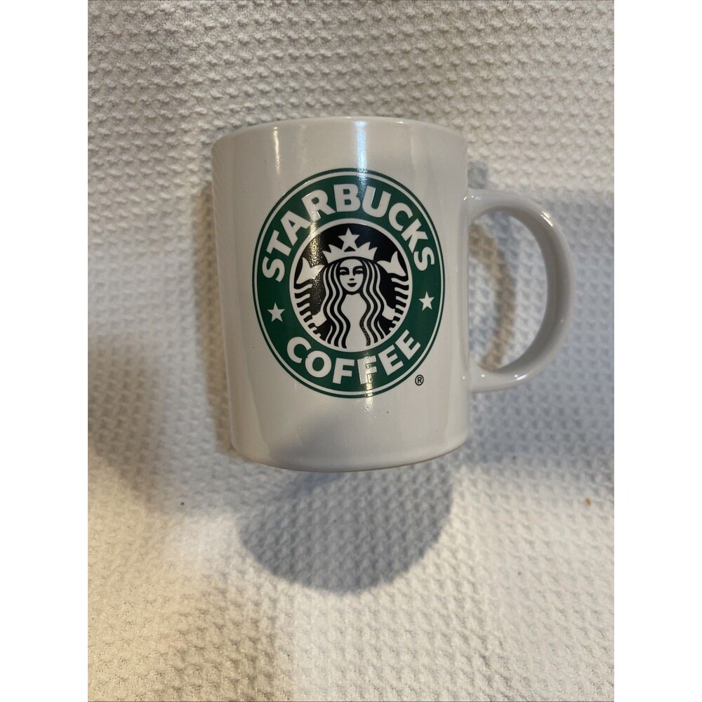 2008 Starbucks 11.5 oz White Ceramic Coffee Mug - Full Color Logo - Collectable!
